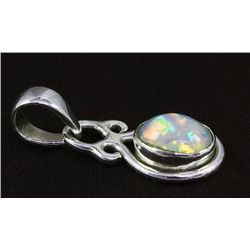 Cabochon Opal 11.06ctw Bezel Design .925 Pendant