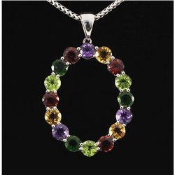 8.10CTW Multi-color Semi Precious Oval Pendant 2.94g