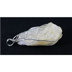 Natural 139.03ctw Uncut Yellow Topaz Pendant