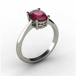 Ruby 1.55 ctw Ring 14kt White Gold