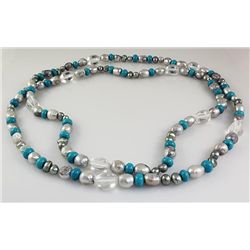 750.00CTW FASHION PEARL & TURQUOISE NECKLACE