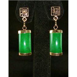 Natural 16.61ctw Green Jade Dangling Earring