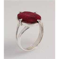 RUBY CORRUNDUM 19.50CTW UNIQUE DESIGN .925 RING