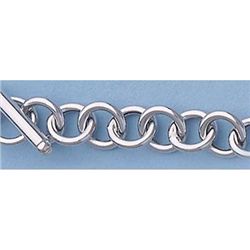Pure Gold 7.5" 14ktItalian Gold-Yellow or White Rd Links with Shiny Heart Bracele :15.1gr