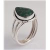 Image 1 : EMERALD BERYL 33.12CTW BEZEL DESIGN SILVER RING
