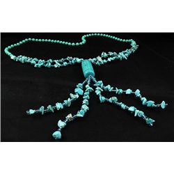 388.76CTW FASHION CHUNKY TURQUOISE NECKLACE