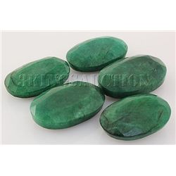 184.97ctw Faceted Loose Emerald Beryl Gemstone Lot of 5