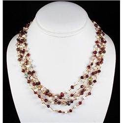 151.42CTW Multi Color Thread Freshwater Pearl Necklace