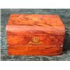 A Victorian walnut trinket box/writing slope, the hinged lid enclosing lift-out...