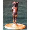 Image 1 : A charming early 20th century bronze figure of an overweight child with a cat...