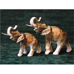 Two graduated Royal Dux elephants...