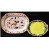 A Wedgwood majolica oval dish (some restorations to rim) also a Wedgwood's...