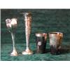 Image 1 : A Birmingham hallmarked silver chalice type flower vase, indistinct marks,...