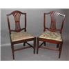 Image 1 : A set of six Georgian mahogany Hepplewhite style dining chairs with pierced...