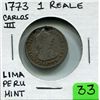Image 1 : 1773 Silver Spanish One Reale