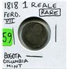 Image 1 : 1818 Silver Spanish One Reale