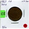 Image 1 : 1867 US Two Cent with Double Die Obverse - RARE
