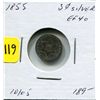 Image 1 : 1855 US Three Cent Silver