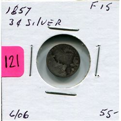 1857 US Three Cent Silver