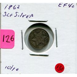 1862 US Three Cent Silver