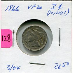 1866 US Three Cent Nickel