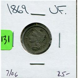 1869 US Three Cent Nickel