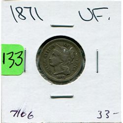 1871 US Three Cent Nickel