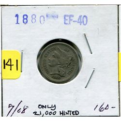 1880 US Three Cent Nickel
