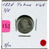 Image 1 : 1834 US Half Dime - 3 over inverted 3