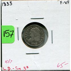 1835 US Half Dime - Lg. Date, Small 5 Cent