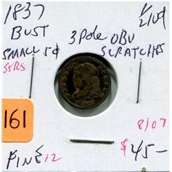 1837 US Half Dime - Small 5 Cents