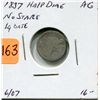 Image 1 : 1837 US Half Dime - No Stars, Lg. Date Variety