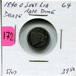 1840 O US Half Dime with Drapery