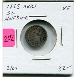 1855 US Half Dime with Arrows