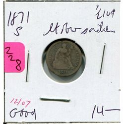 1871 S US Half Dime