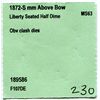 Image 3 : 1872 S US Half Dime - Mint Mark in Wreath - RARE