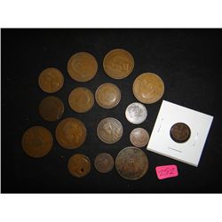 Vintage Foreign Copper Coins - 16 Pieces