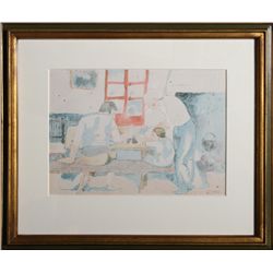 Pablo Picasso, Family at Supper (trans.), Lithograph