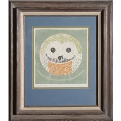 Polly French, Round Owl, Lithograph
