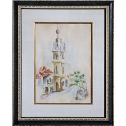 Israeli Street, Watercolor Painting