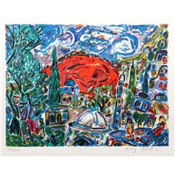 Amos Yaskil, Sunrise Over Jerusalem, Lithograph