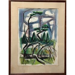 Morton Grossman, Landscape 1, Watercolor