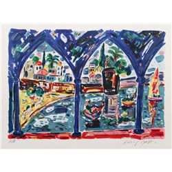 Amos Yaskil, Seaside City View, Lithograph