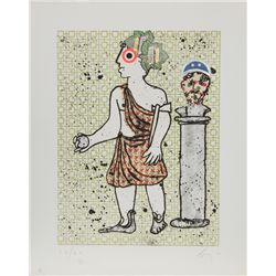 Enrico Baj, Caius Flavius Valerius Claudius Constantinus, Aquatint Etching