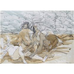 Dimitri Petrov, Mythical Creatures III, Pencil and Watercolor Painting