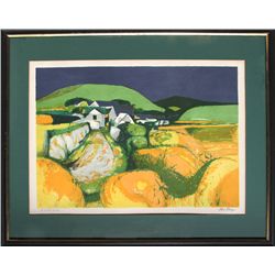 John Elwyn, Orange Landscape, Lithograph