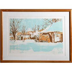 John Healy, Untitled (Winter Huts), Lithograph