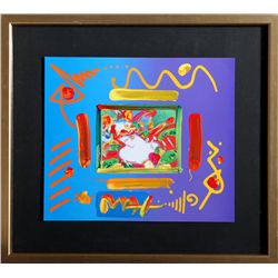 Peter Max, Flower Blossom Lady, Mixed Media Painting on Lithograph