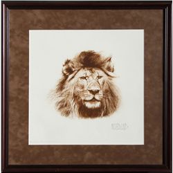 Howard Nordlund, Lion's Head, Lithograph