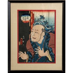 Kunisada Utagawa,  A Kabuki Aktors, Woodcut